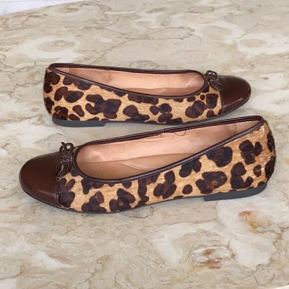 Nurture Pony Hair Leopard Print Ballerina Flats - Picture 1 of 9
